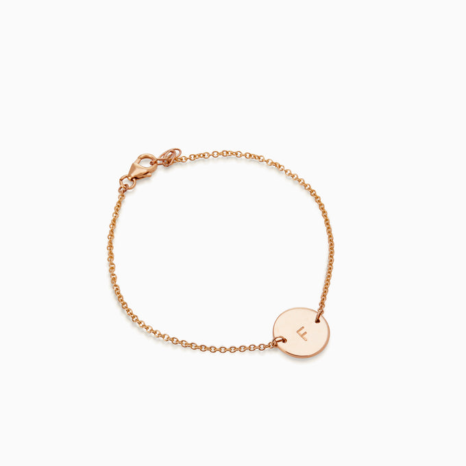 Personalised Plate Bracelet | Solid Rose Gold