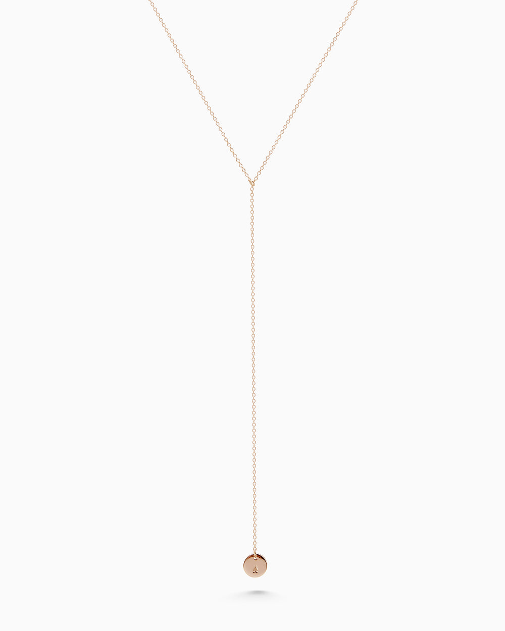 Personalised Drop Necklace | Solid Rose Gold
