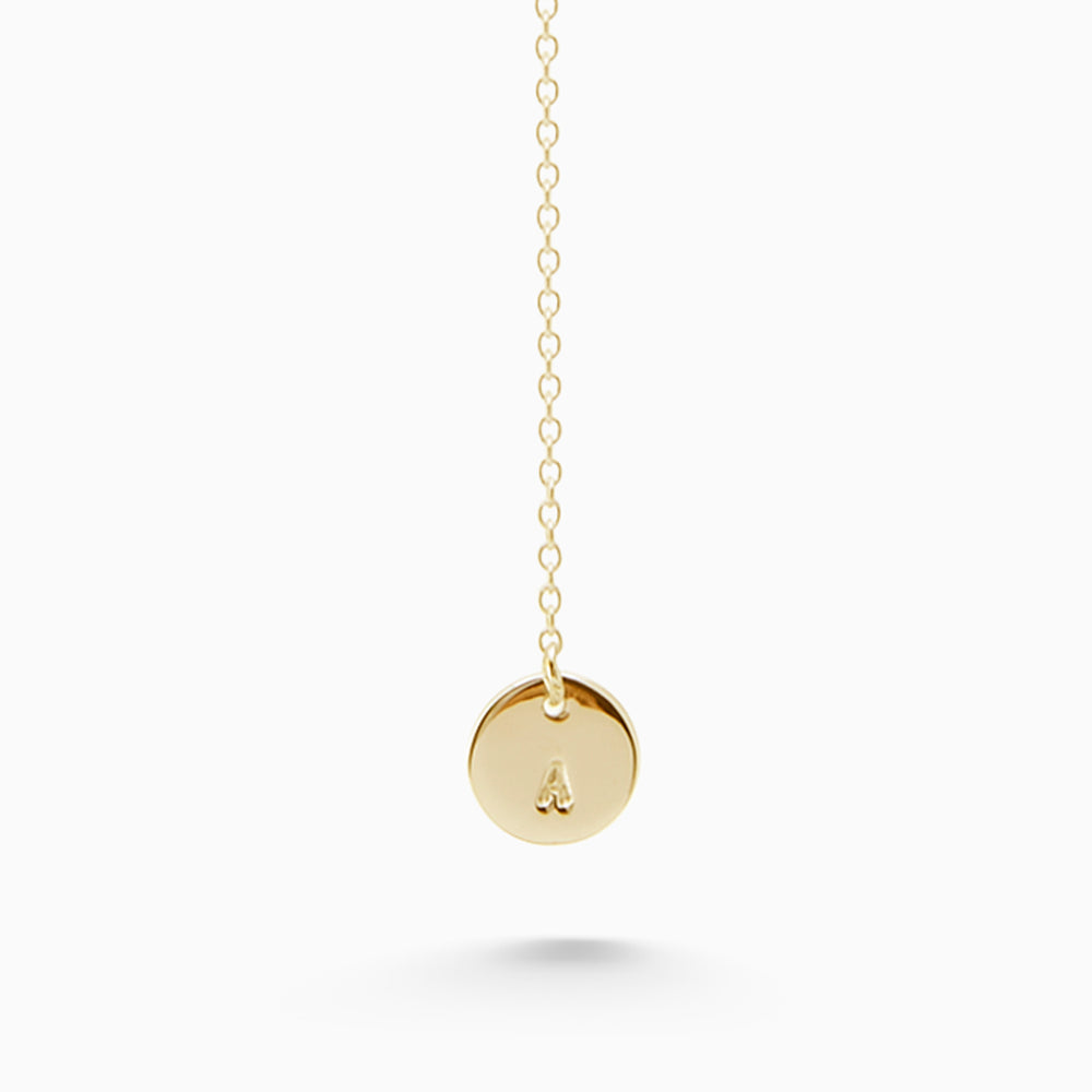 Personalised Drop Necklace | Solid Yellow Gold