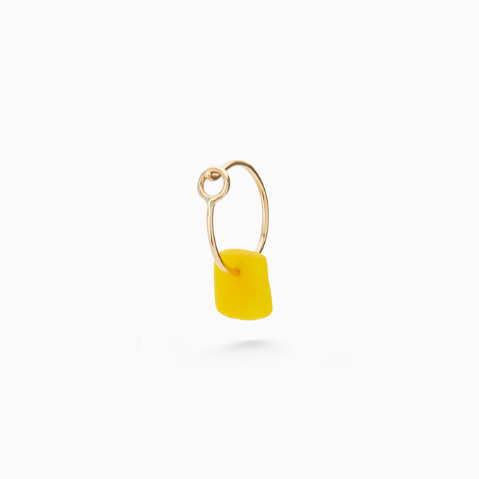 The Resin Coil Hoop | Solid Gold
