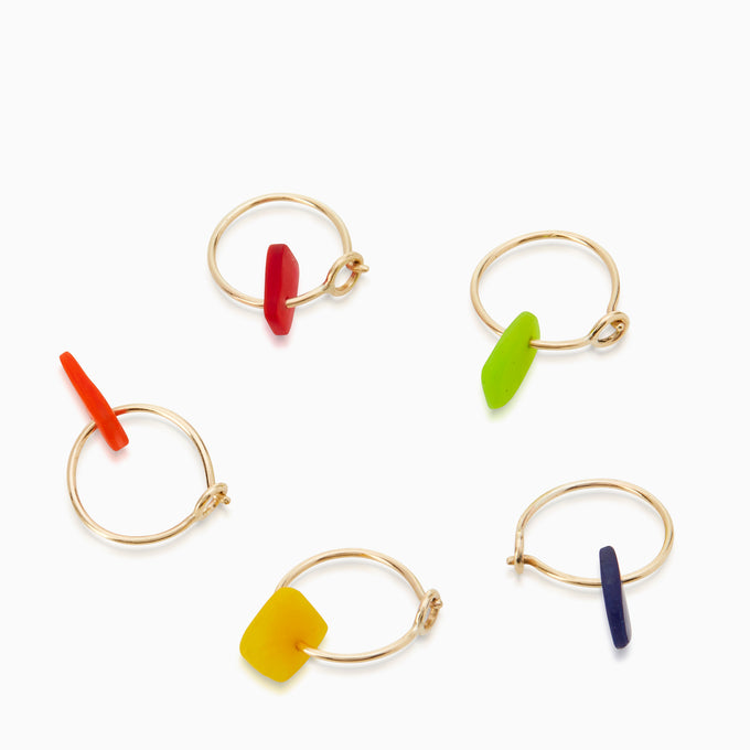 The Resin Coil Hoop | Solid Gold