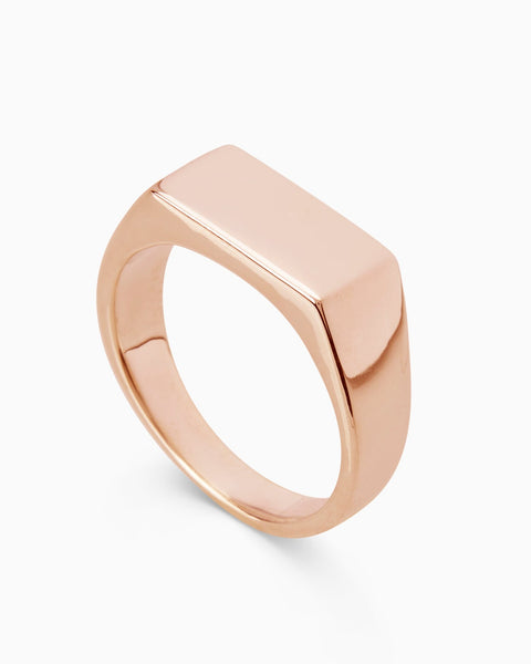 Signature Rectangle Signet Ring | Rose Gold