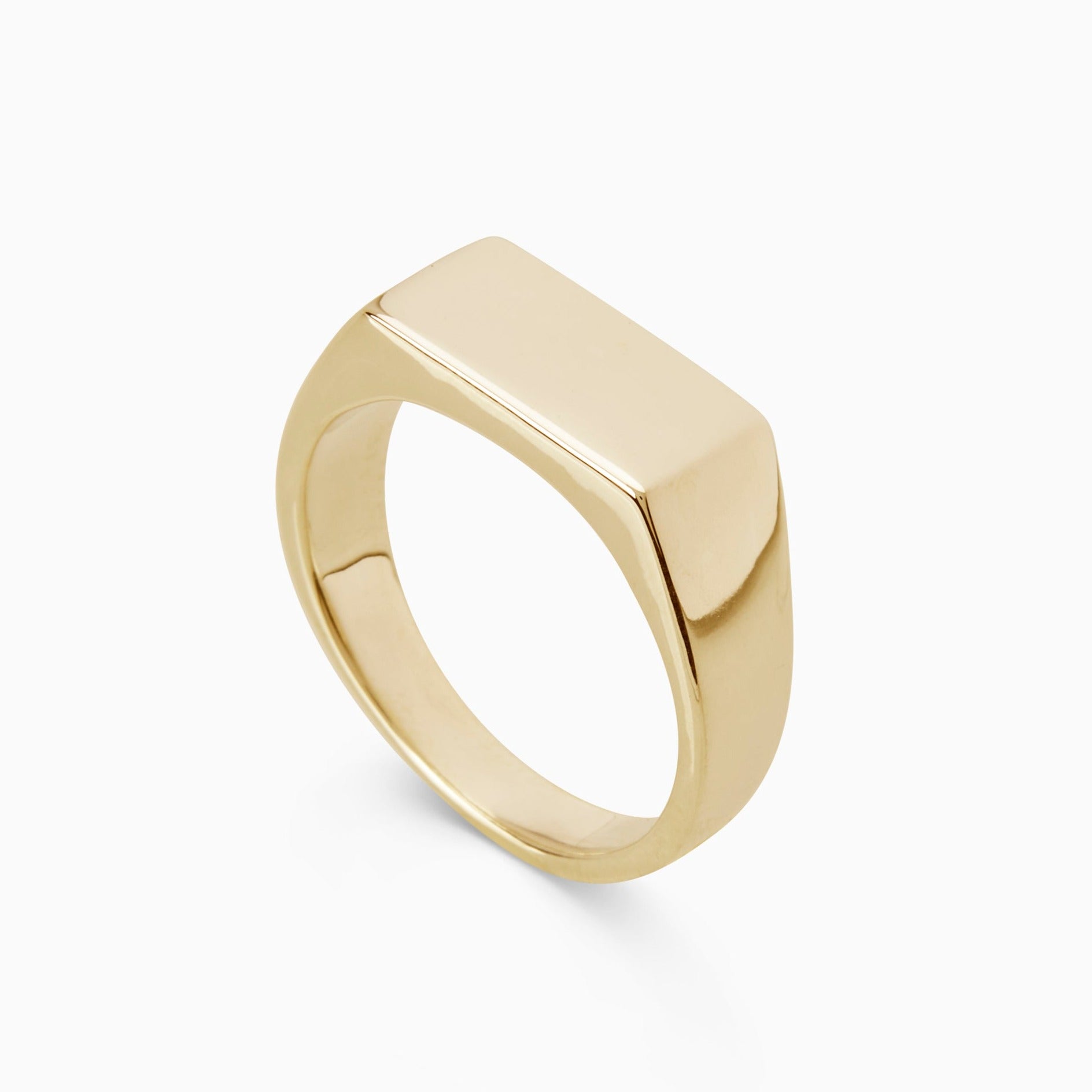 Signature Rectangle Signet Ring | Yellow Gold – Linden Cook Jewellery