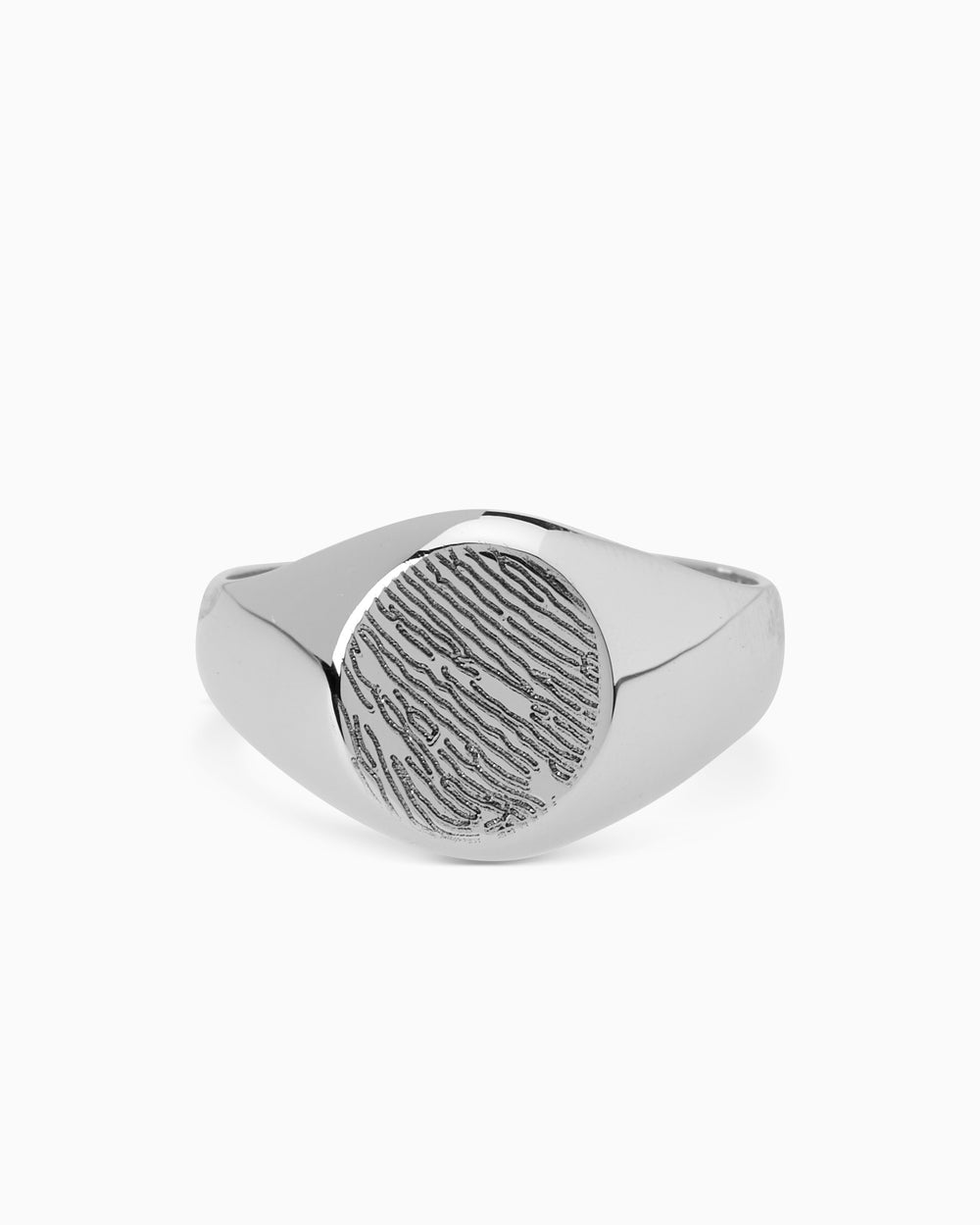 Laser Impression Signet Ring | White Gold