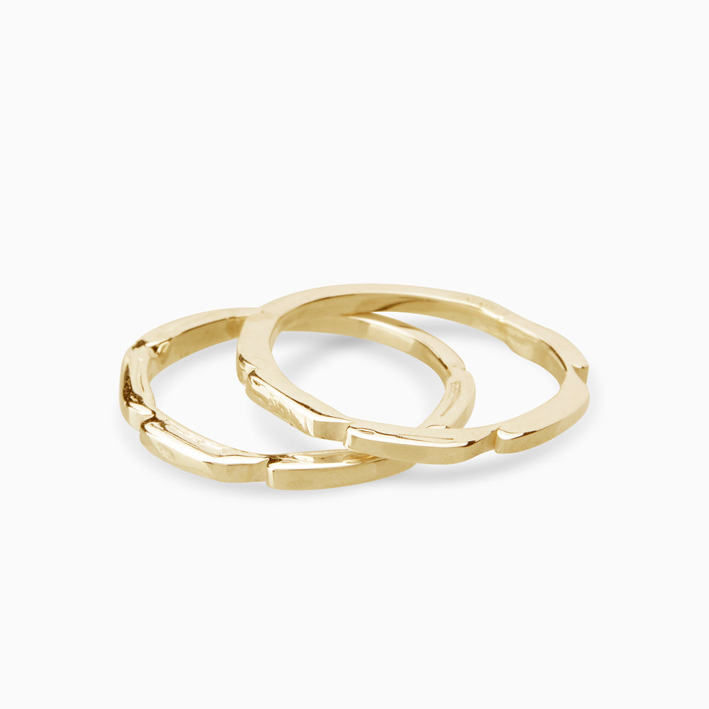 Delicate Trim Stack Ring | Solid Gold