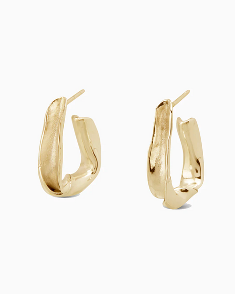 Triangle Twist Hoops | Gold