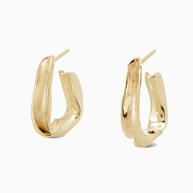 Triangle Twist Hoops | Gold