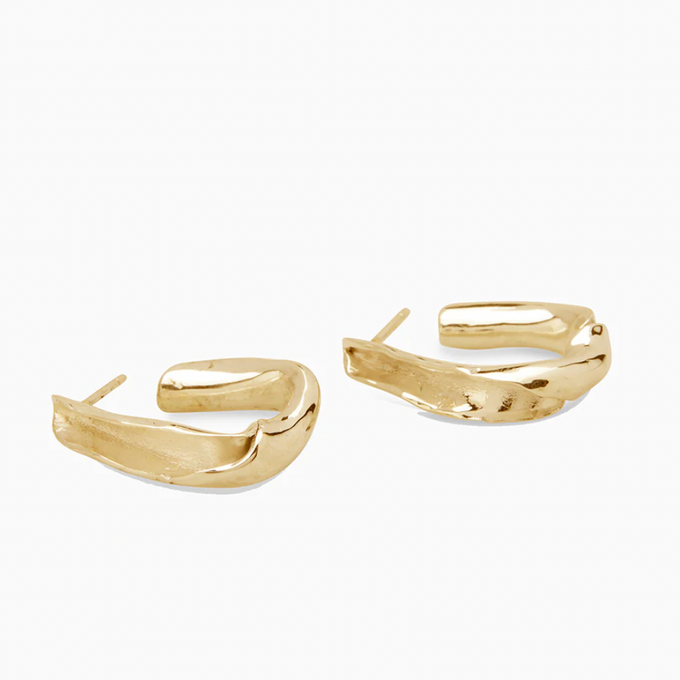 Triangle Twist Hoops | Gold