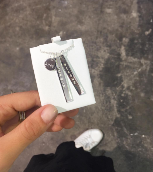 Vertical name 2025 tag necklace