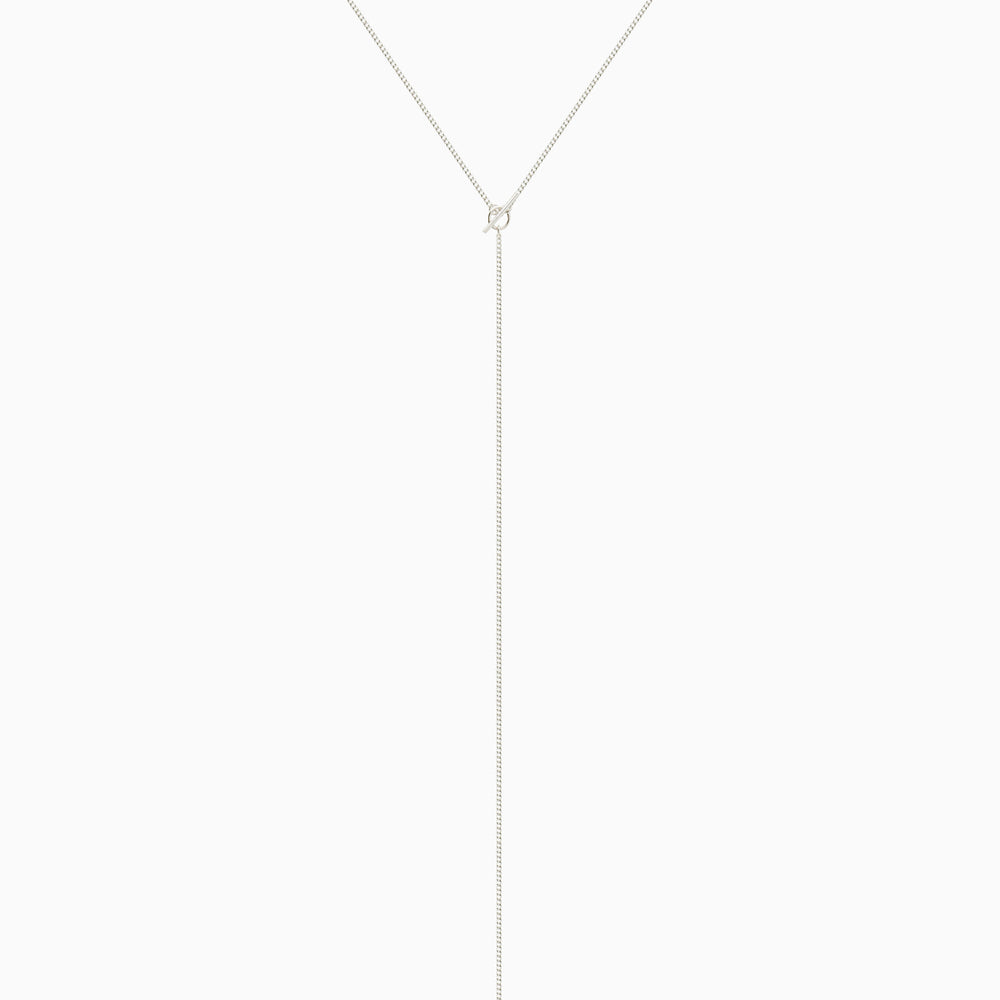 Fine Curb Drop Necklace | Silver