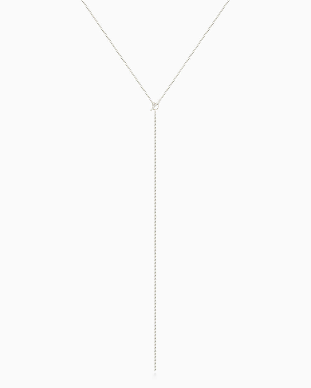 Fine Curb Drop Necklace | Silver
