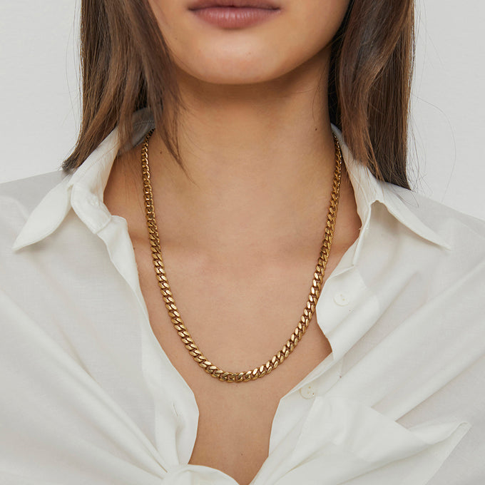 Chunky Curb Necklace | Gold