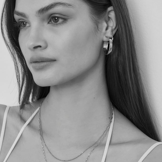 Fringe Hoops Classic | Silver
